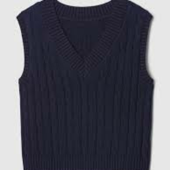 Gap tall women's navy cable knit sweater vest small - Picture 2 of 6
